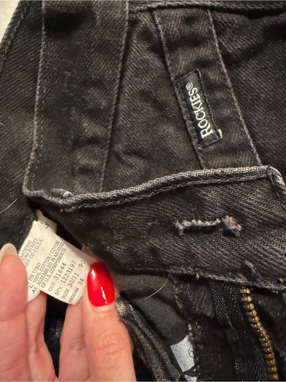 Rockies Black High-Rise Jeans with Branded Tab